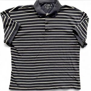 Abercrombie & Fitch Men's Polo - Gray and White Stripes